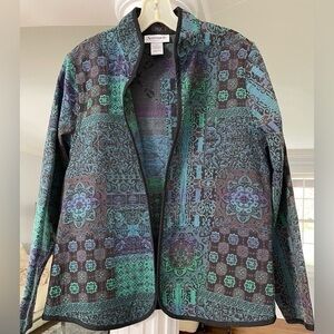 Serengeti . Women’s hippie Tapestry style blue and green Cadigan/ jacket size M